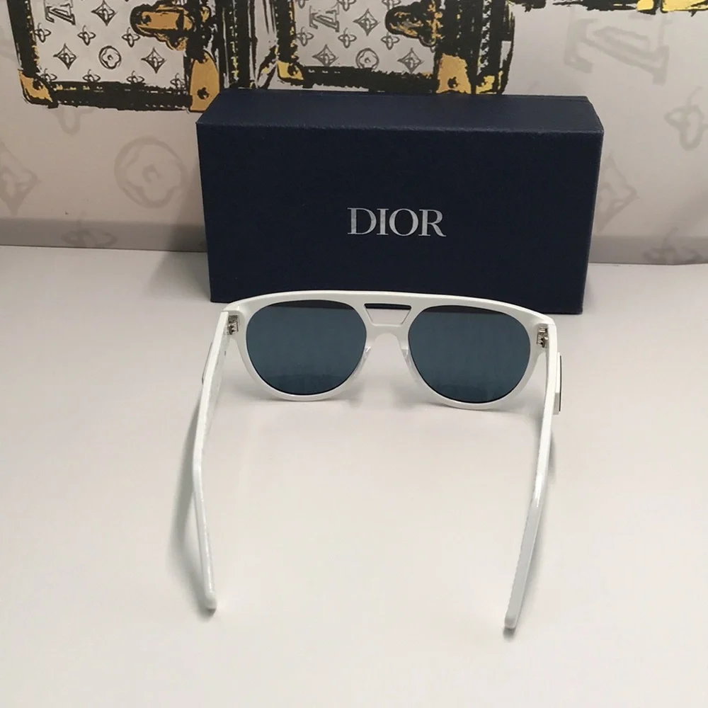 New Authentic Dior White Acetate Sunglasses DIOR B23 R 11